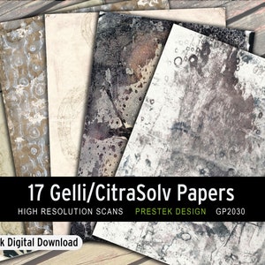 Earthy Gelli/Citra Solv Papers For Collage Mixed Media, Journaling Digital Papers | Digital Paper Collection For Download