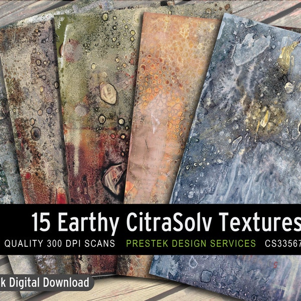 Citra Solv Printable Texture Papers For Collage, Journaling, Mixed Media.  Downloadable Digital Paper Collection