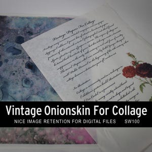 Vintage Onion Skin Papier 10er Pack Für Collage, Junk Journaling, Mixed Media, Typing. Reiche satte Tintenstrahl-Bildgebung für die digitale Download-Ausgabe