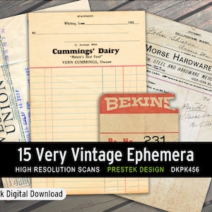 Vintage Ephemera, Collage, Mixed Media, Journaling, Card Making Digital Papers. Printable Papers, Digital Download Pack,