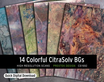 Citra Solv Abstract Paper Pack | Backgrounds for Collage, Journaling, Mixed Media | (Digital Download)