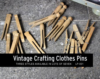 Antique/Vintage Clothespins For Crafts | 3 Styles & Ephemera!