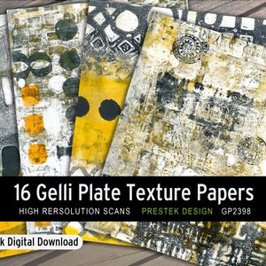 Gelli Digital Textures For Collage, Journaling, Mixed Media. Downloadable Digital Paper Collection
