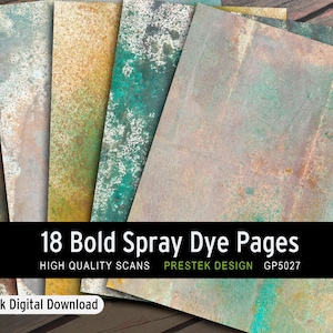 Bold And Organic Spray Dye Papers For Collage, Journaling, Mixed Media | Printable Papers For Download I Digital Paper Pack