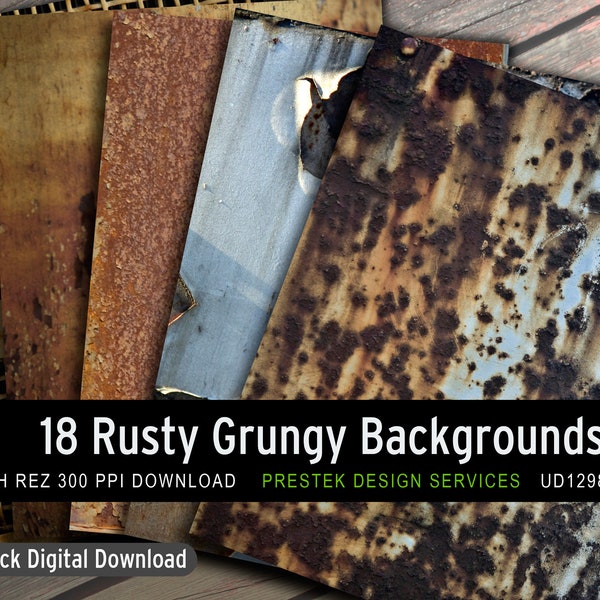 Rusty, Grungy, Urban Decay Textures. Photographic Background Papers For Collage, Mixed-Media. Printable Digital Paper Pack Instant Download