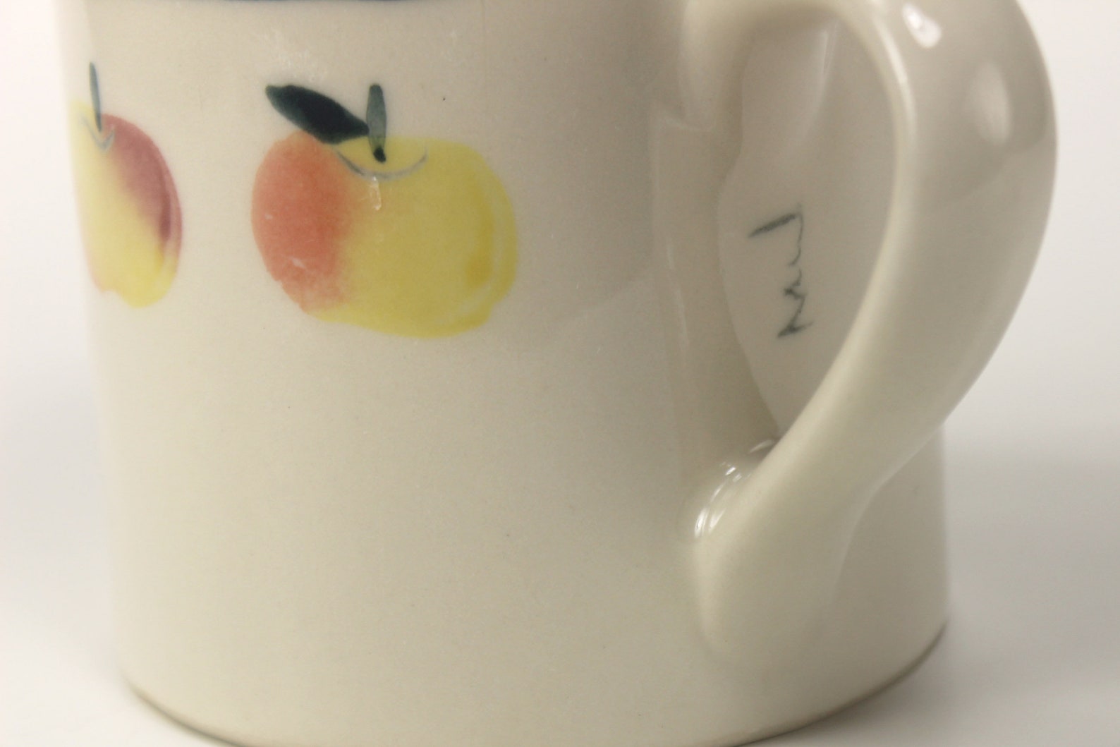 Mugs Cups Hartstone Pottery Hand Painted Apples Artist Signed Etsy