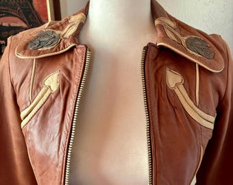 Vintage East West Leather Rodeo Jacket S - Etsy