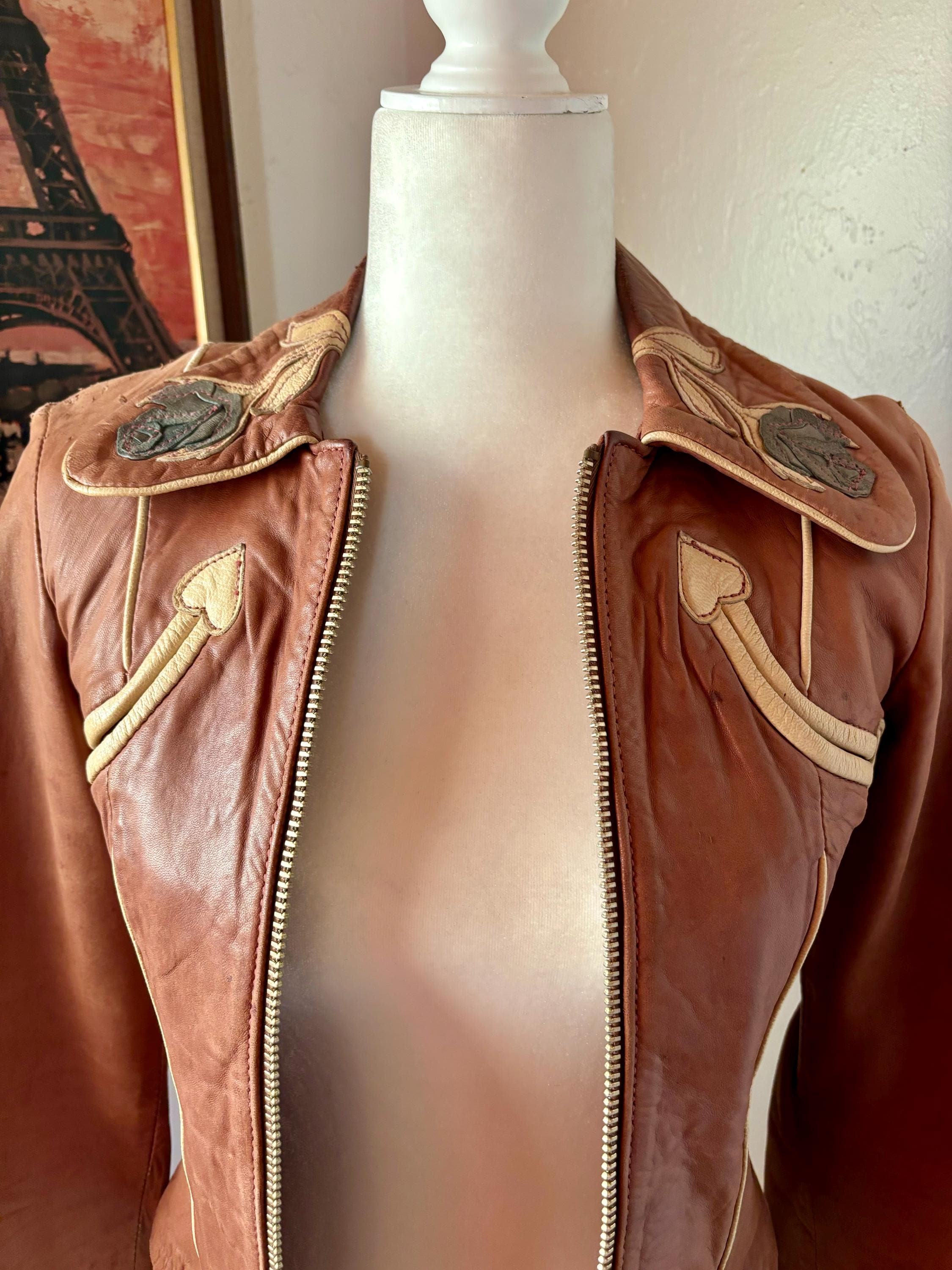 Vintage East West Leather Rodeo Jacket S - Etsy