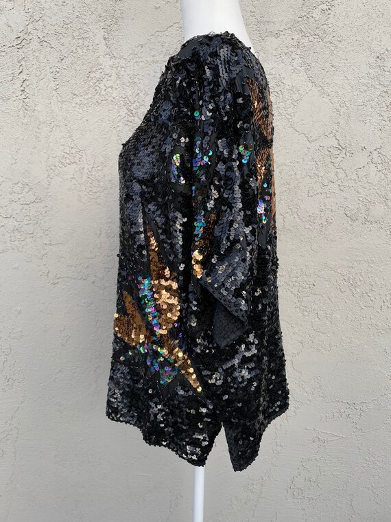 Vintage sequin sensational 1980’s Black and Gold … - image 2