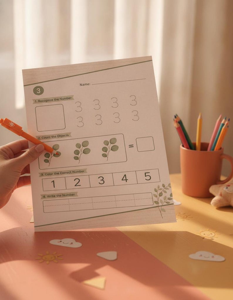 Number Rack Math Sheets Printable Number Recognition Count Practice Sheets, Early Math Activity (digital ...