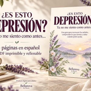 Cuaderno sobre Depresión en Español | Señales y Reflexión para Adultos | PDF Imprimible y Rellenable A4 y Carta