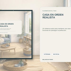Casa en Orden Realista | Planner Digital TDAH en Español | PDF Rellenable para iPad, Goodnotes y Android