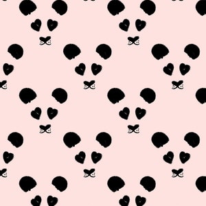 Love Panda on Pink 1:12 Dollhouse Wallpaper Digital Download image 1