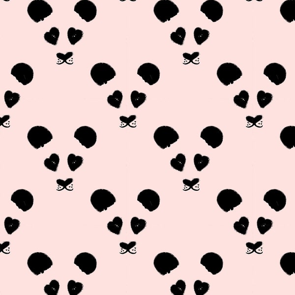 Love Panda on Pink 1:12 Dollhouse Wallpaper Digital Download