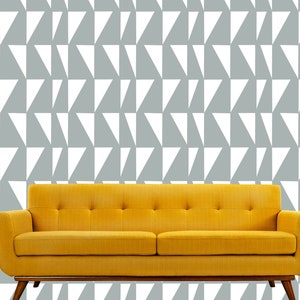 Grey Triangles 1:12 Dollhouse Wallpaper Digital Download