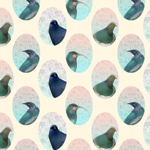A3 size Native NZ Birds 1:12 Dollhouse Wallpaper Digital Download