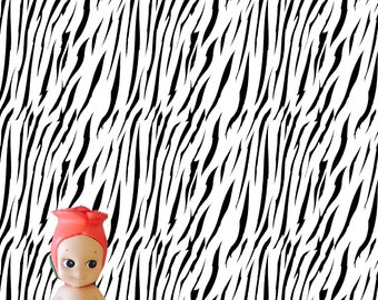 Tiger Stripes w czerni i bieli Nowoczesny domek dla lalek 1:12 Tapeta do pobrania cyfrowego