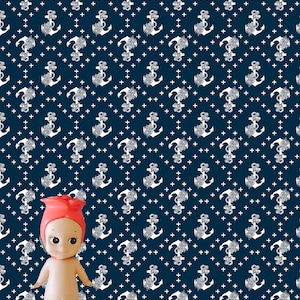 Anchor Me 1:12 Dollhouse Wallpaper Download (Navy)
