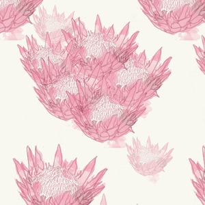 Watercolour Proteas 1:12 Dollhouse Wallpaper Digital Download