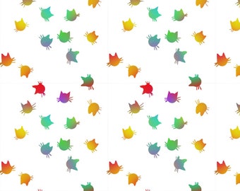 Variegated Rainbow Scatter Cats 1:12 Dollhouse Wallpaper Digital Download