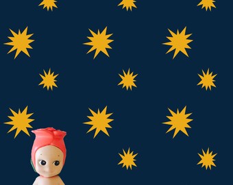 Starry Night Navy Gold 1:12 Dollhouse Wallpaper Download