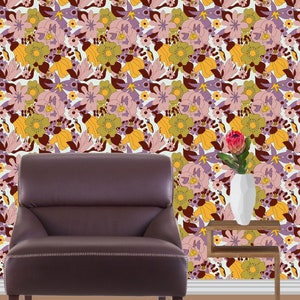 Retro Muted NZ Floral 1:12 Digitales Puppenhaus Wallpaper Download