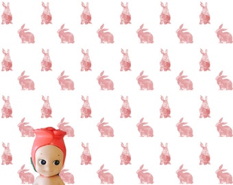 11 x 17 inch Pink Bunny Dollhouse Printable Wallpaper 1:12 Download