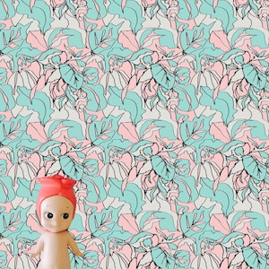 Pastel Botanical Printable 1:12 Dollhouse Wallpaper Download