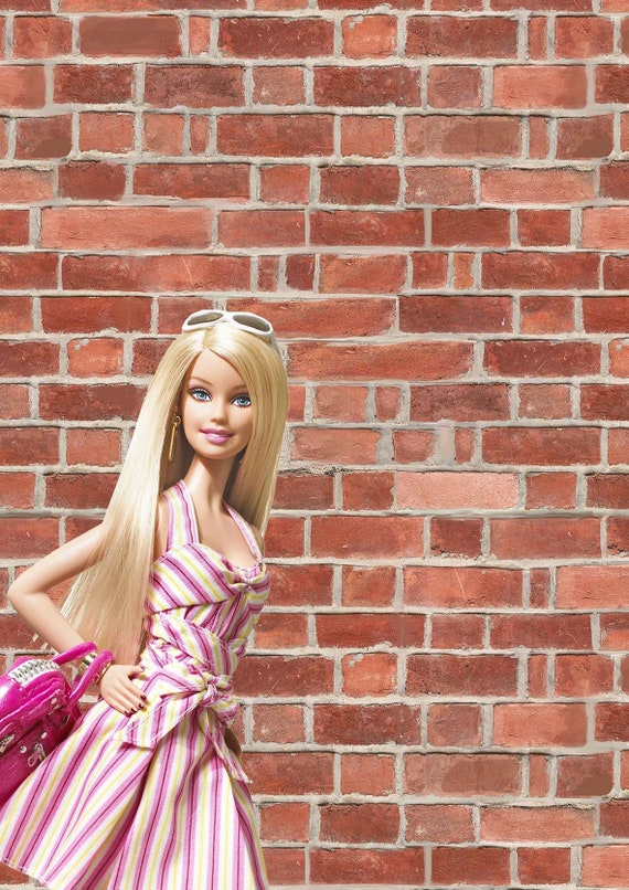 Rustic Bricks 1 6 Scale Barbie Dollhouse Wallpaper Digital Etsy 日本