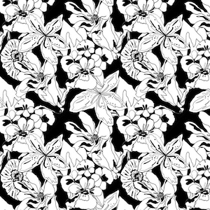 Nouveau Floral Tile Dollhouse Wallpaper 1:12 Digital Download