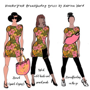 ノッカーフロック授乳用バットウィングドレスのパターン