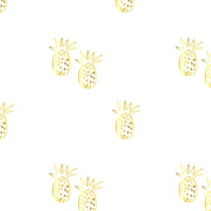 Golden Pineapples 1:12 Dollhouse Wallpaper Digital Download