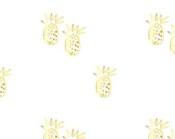 11 x 17 inch Golden Pineapples 1:12 Dollhouse Wallpaper Digital Download