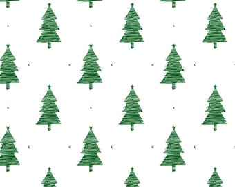 Greener Xmas Pine Trees Dollhouse Wallpaper 1:12 Download