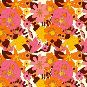 1:12 Retro NZ Floral Dollhouse Wallpaper Digital Download