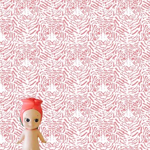 Blush tiger Dollhouse Wallpaper 1:12 Digital Download