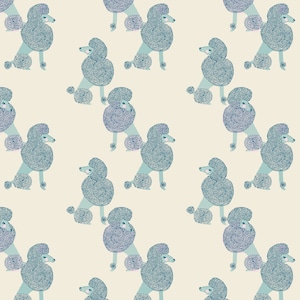 Dollhouse Wallpaper 1:12 Download Poodles on Ecru