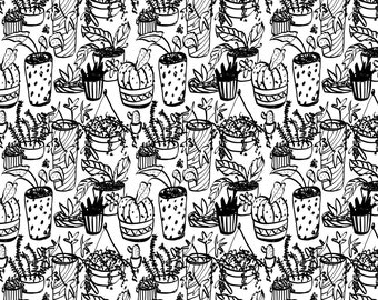 Plantas de interior 1:12 Dollhouse Wallpaper Descarga digital