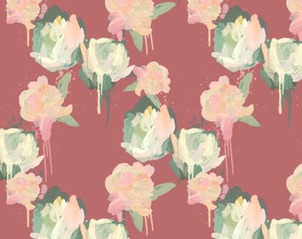 Painterly Roses 1:12 Dollhouse Wallpaper Digital Download