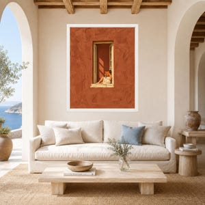Terracotta Window Reading Nook Print, Mediterranean Book Lover Art (Digital Download) imagen 3
