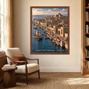 Constantinople 550 CE Wall Art, Byzantine Empire, Hagia Sophia Print (Digital Download) image 3
