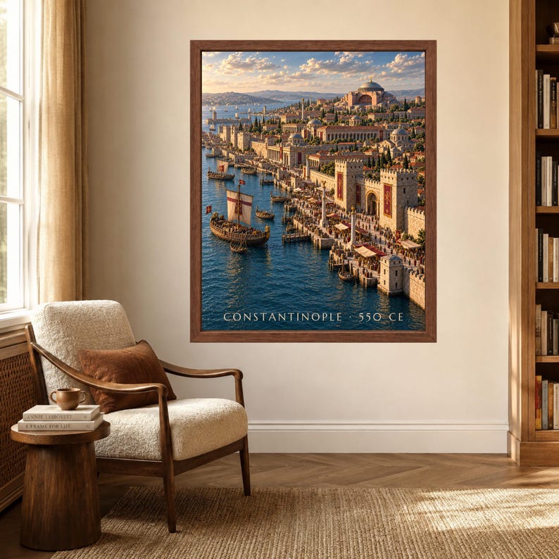 Constantinople 550 CE Wall Art, Byzantine Empire, Hagia Sophia Print (Digital Download) image 3