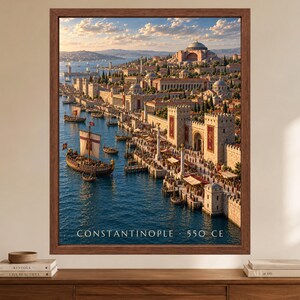 Constantinople 550 CE Wall Art, Byzantine Empire, Hagia Sophia Print (Digital Download) image 2