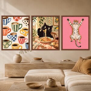 Black Cat Spaghetti Print, Italian Kitchen Art, Pasta Lover Poster (Digital Download) image 9