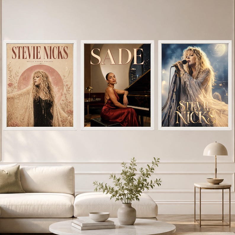 Sade Soul Music Poster, Red Dress Piano Portrait, R&B Jazz Decor (Digital Download) image 9