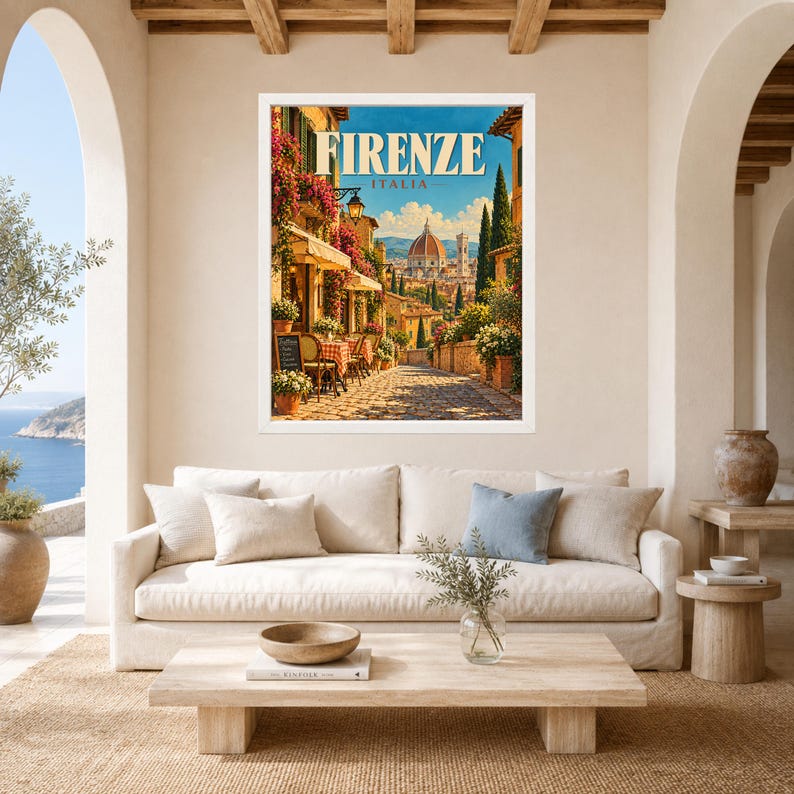 Florence Travel Poster, Duomo Wall Art, Italy Travel Print, Tuscany City Decor, Digital Download image 3