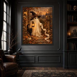 Funny Halloween Ghost Toilet Paper Print, Witch Hat, Black Cat, Autumn Decor (Digital Download) image 5