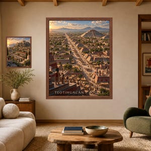 Teotihuacan 400 CE Reconstructed Cityscape, Pyramid of the Sun, Mesoamerican History Print (Digital Download) image 7
