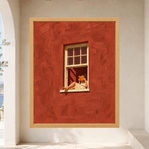 Woman Reading Window Print, Terracotta Wall Art, Book Lover Decor (Digital Download) afbeelding 8