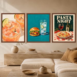 Cheeseburger and Lime Soda Print, Retro Kitchen Decor (Digital Download) image 9